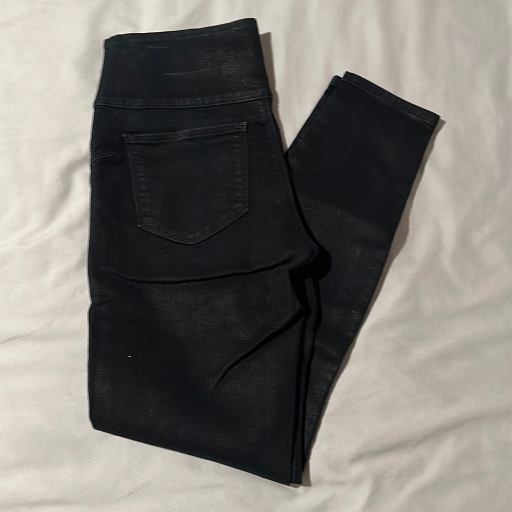 Spanx black jeans w shimmer. Small. Skinny.